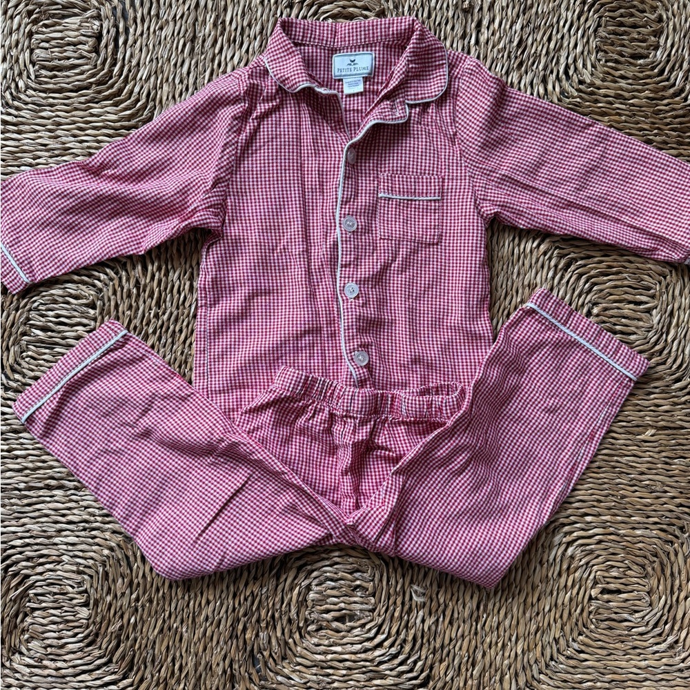 Petite Plume Red Checkered Kids Pajama Set